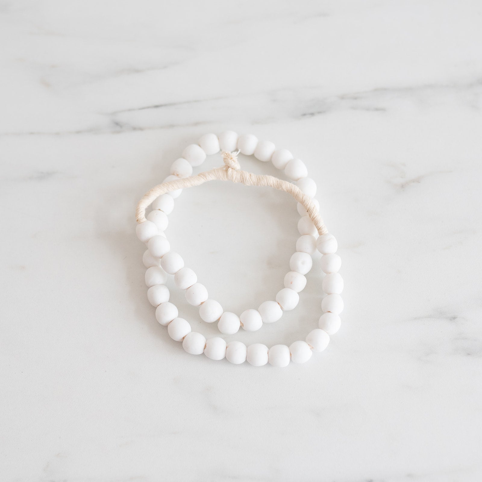 White Glass Decor Beads - Rug & Weave