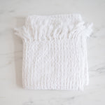 White Waffle Cotton Fringe Towels - Rug & Weave