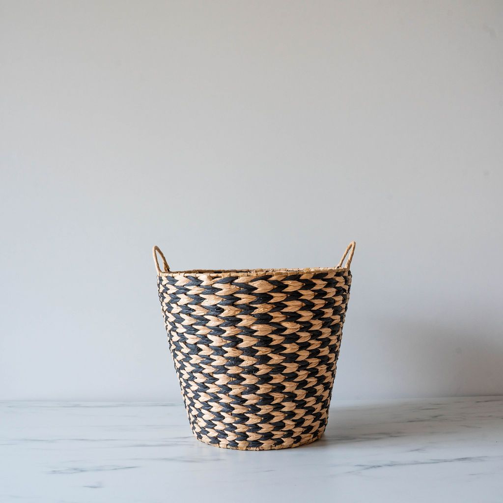 Houndstooth Woven Basket Small - Rug & Weave