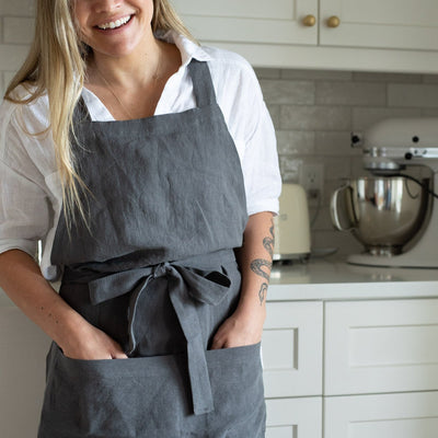 RUG & WEAVE made - Charcoal Linen Apron - Rug & Weave