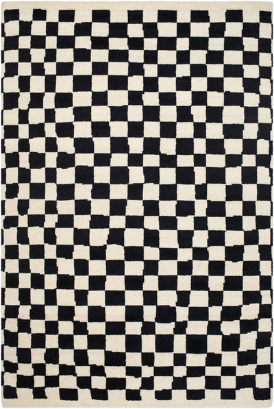 Damian Black Checkered Rug