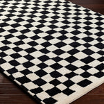 Damian Black Checkered Rug 0-RUGS - wool Surya