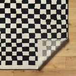 Damian Black Checkered Rug 0-RUGS - wool Surya