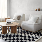 Damian Black Checkered Rug 0-RUGS - wool Surya