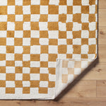 Damian Camel Checkered Rug 0-RUGS - wool Surya