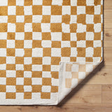 Damian Camel Checkered Rug 0-RUGS - wool Surya