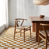 Damian Camel Checkered Rug 0-RUGS - wool Surya