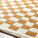 Damian Camel Checkered Rug 0-RUGS - wool Surya