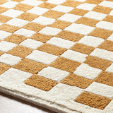 Damian Camel Checkered Rug 0-RUGS - wool Surya