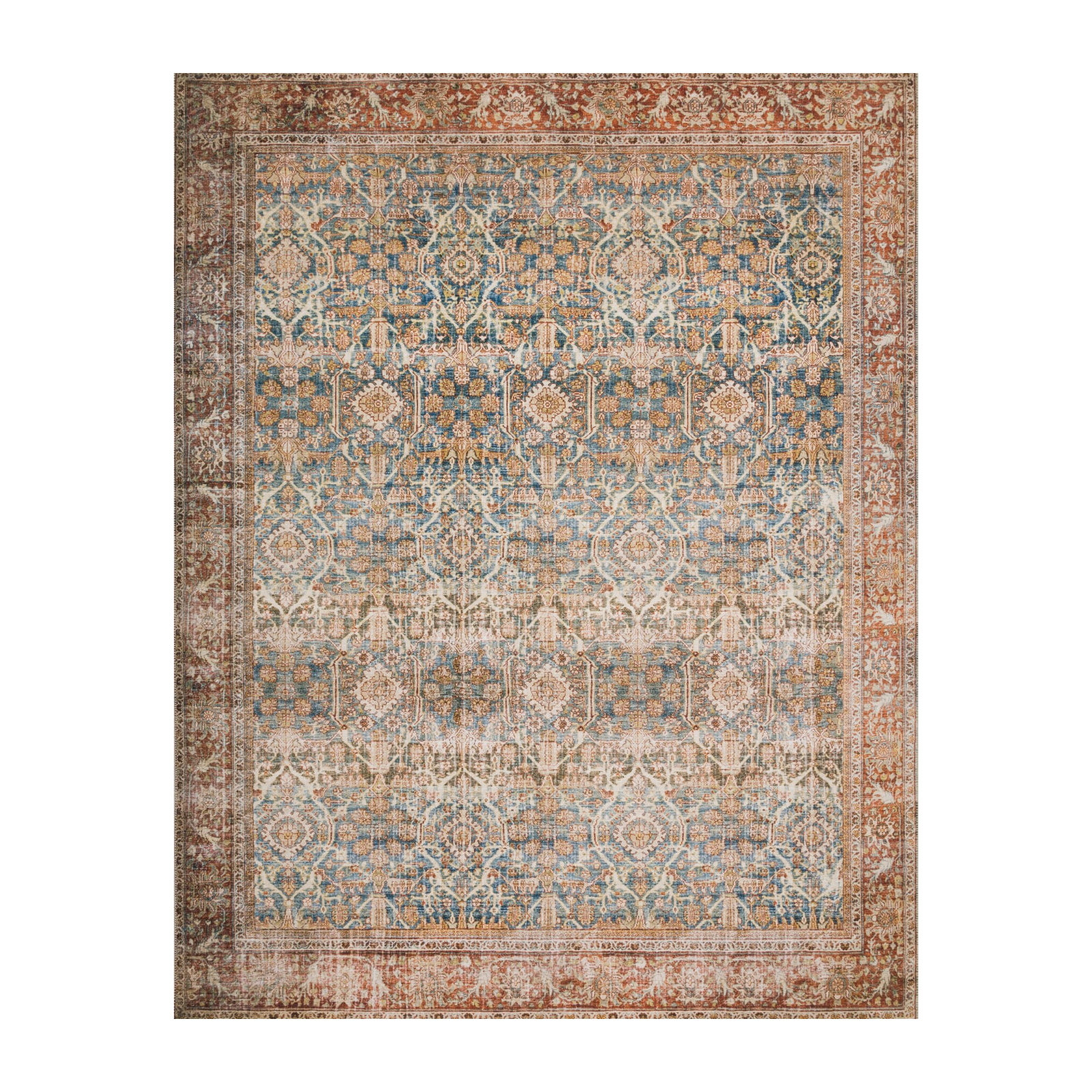 Loloi Layla Ocean / Rust Rug 1-patterned Loloi 18" x 18" sample