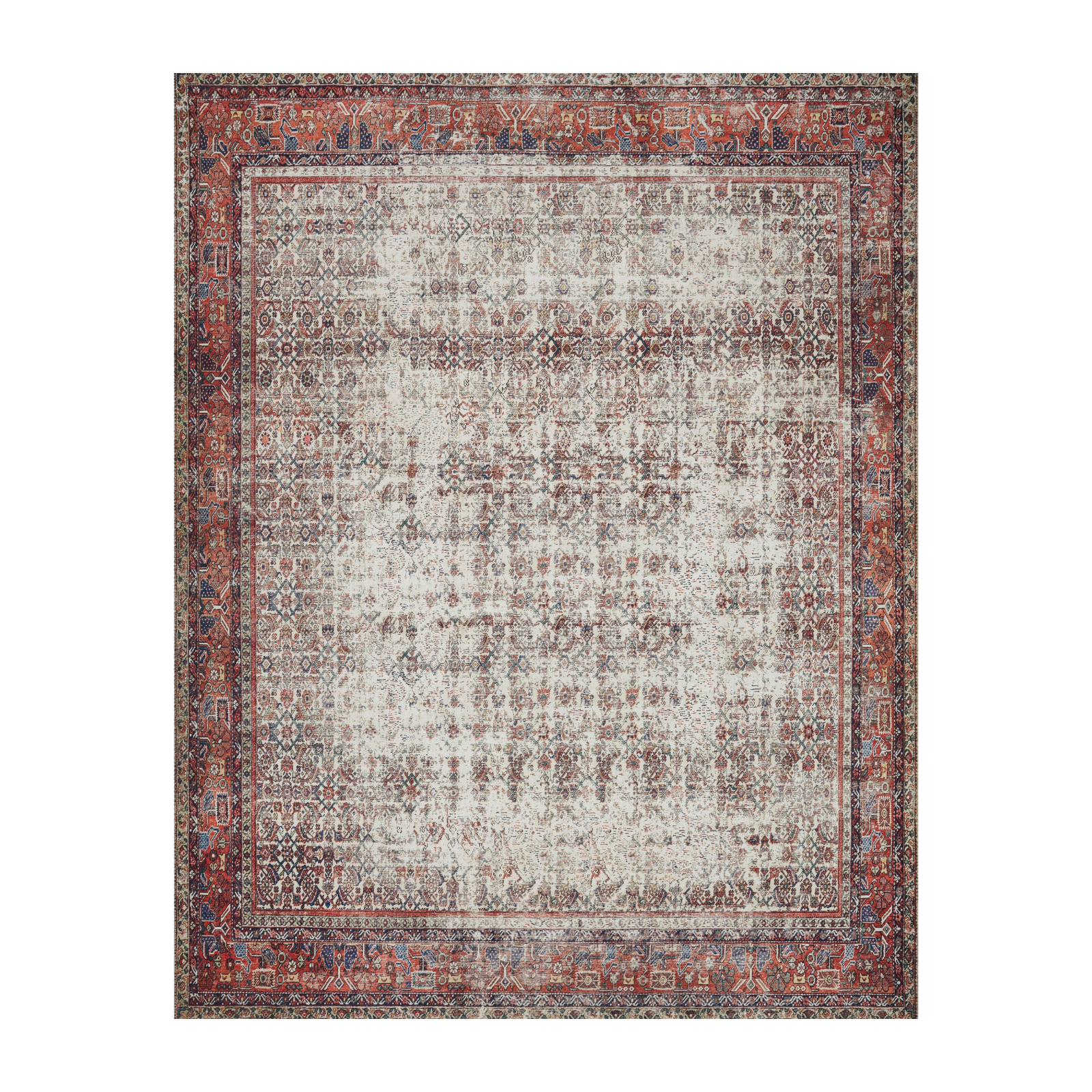 Loloi Layla Ivory / Brick Rug patterned rugs Loloi 18" x 18" sample