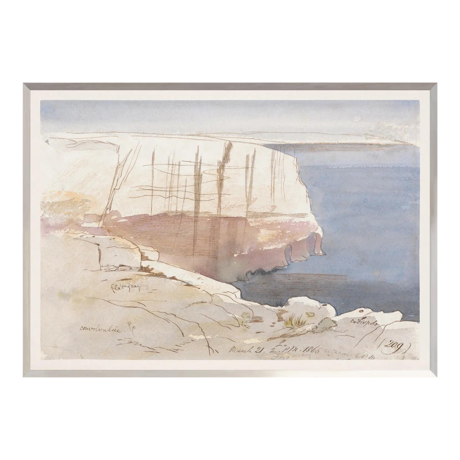 "Cliffside Watercolour” Framed Art Print