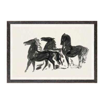 "Hand Drawn Horses" Framed Art Print - Rug & Weave