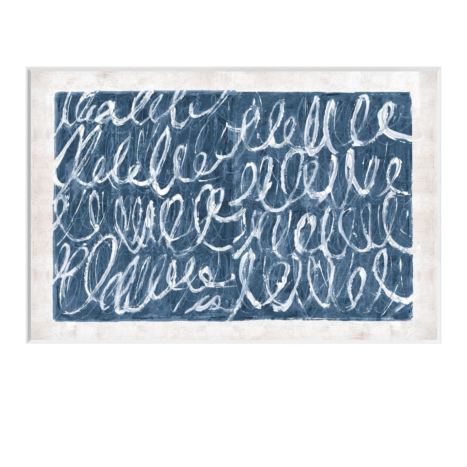 "Twombly Script in Blue" Framed Art Print