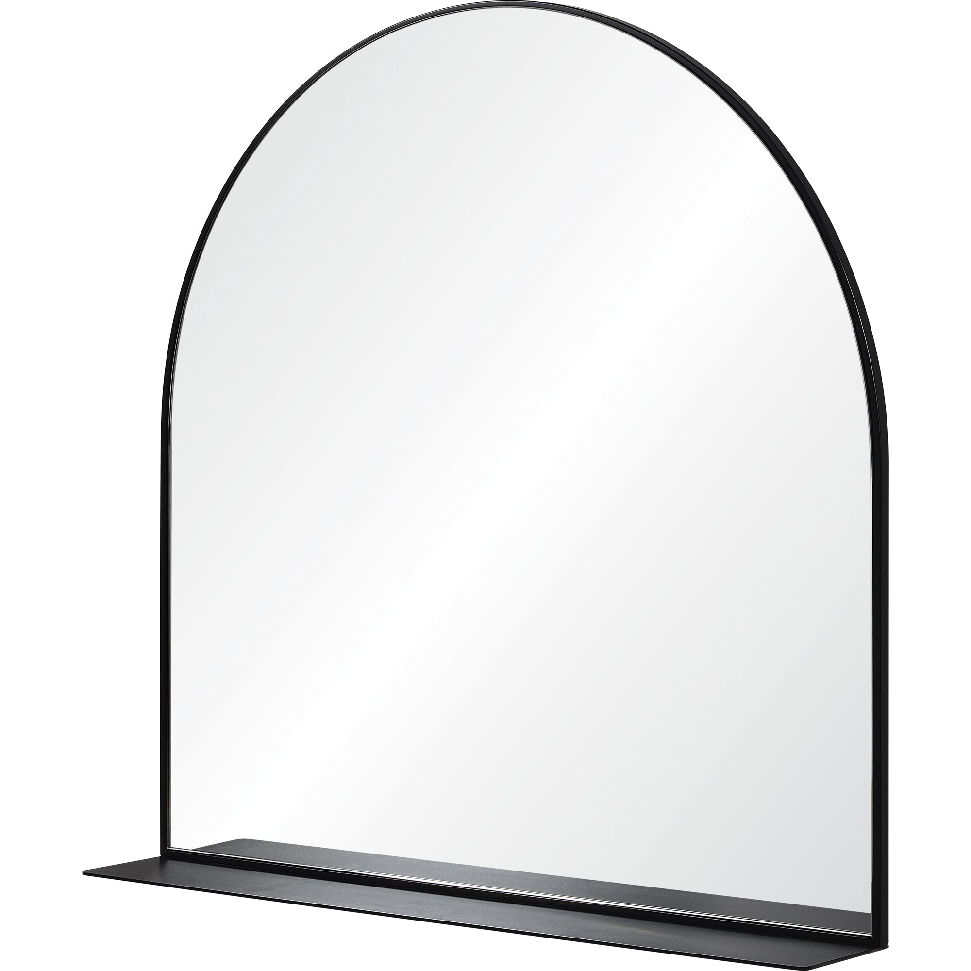 Westley Black Wall Mirror with Shelf